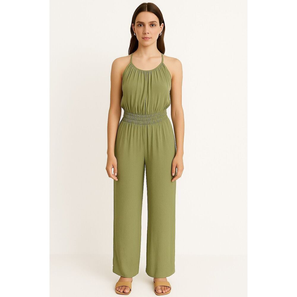 PrAna Fernie Wide Leg Jumpsuit Sweet Agave Green Size M NWT Lightweight